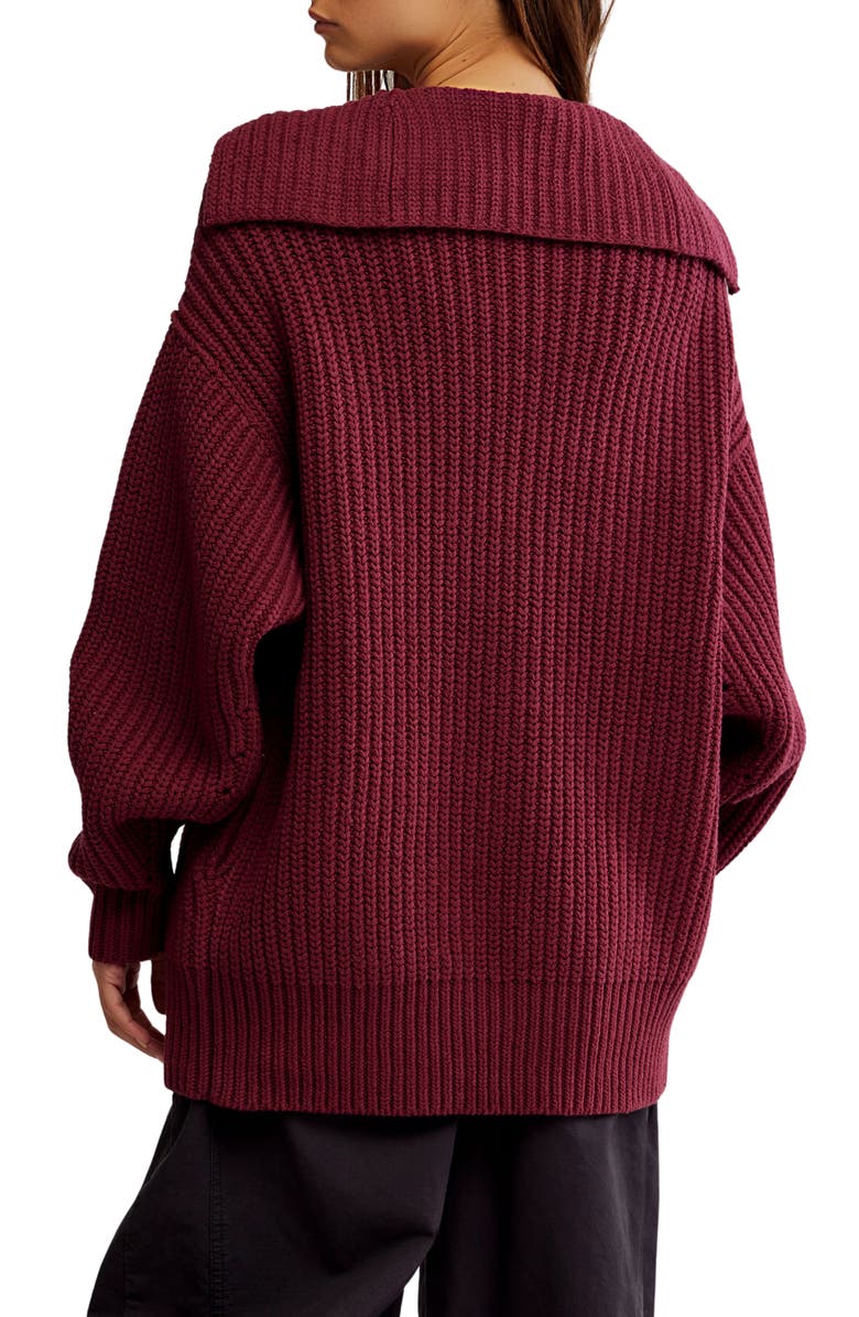 Free People Swim Too Deep Cardigan, Alternate, color, Cabernet