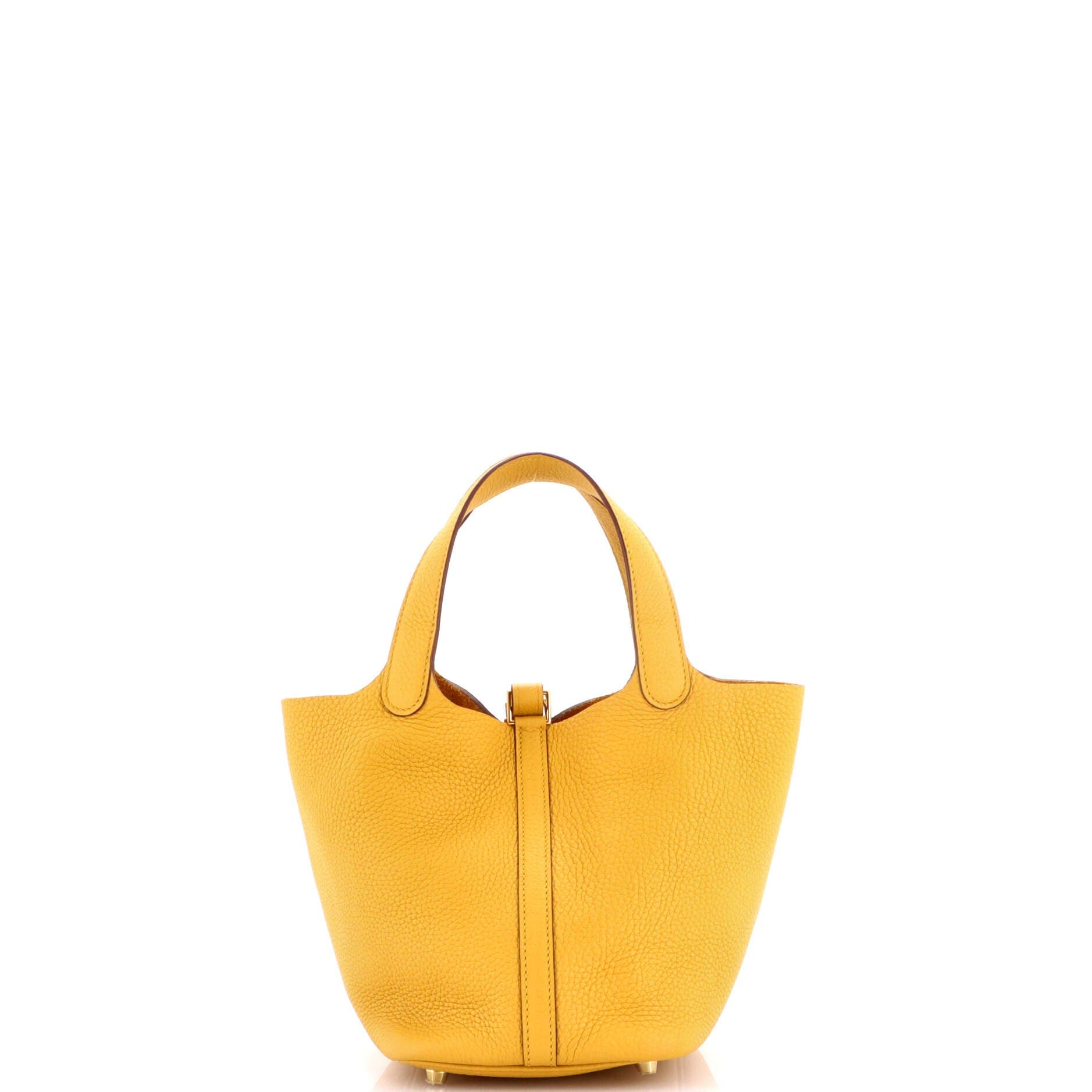 Pre-Owned Hermes Picotin Lock Bag Clemence PM, Alternate, color, Jaune Ambre