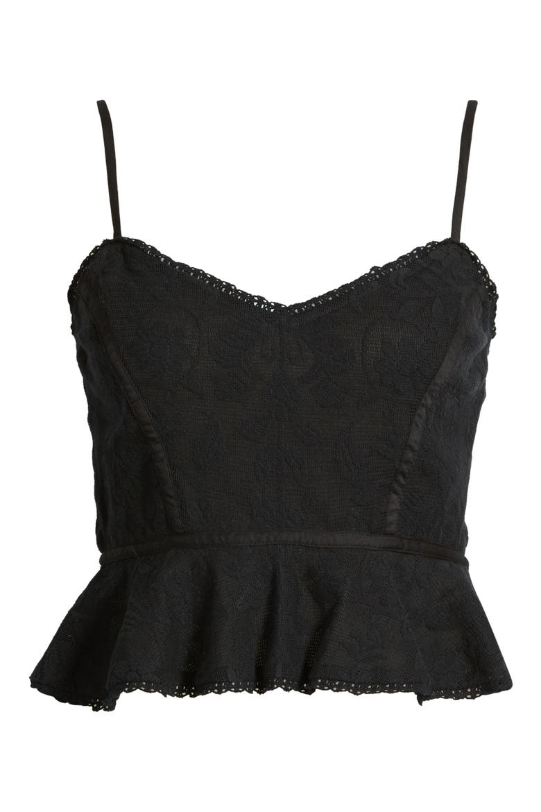 Sassafras Peplum Top, Alternate, color, BLACK