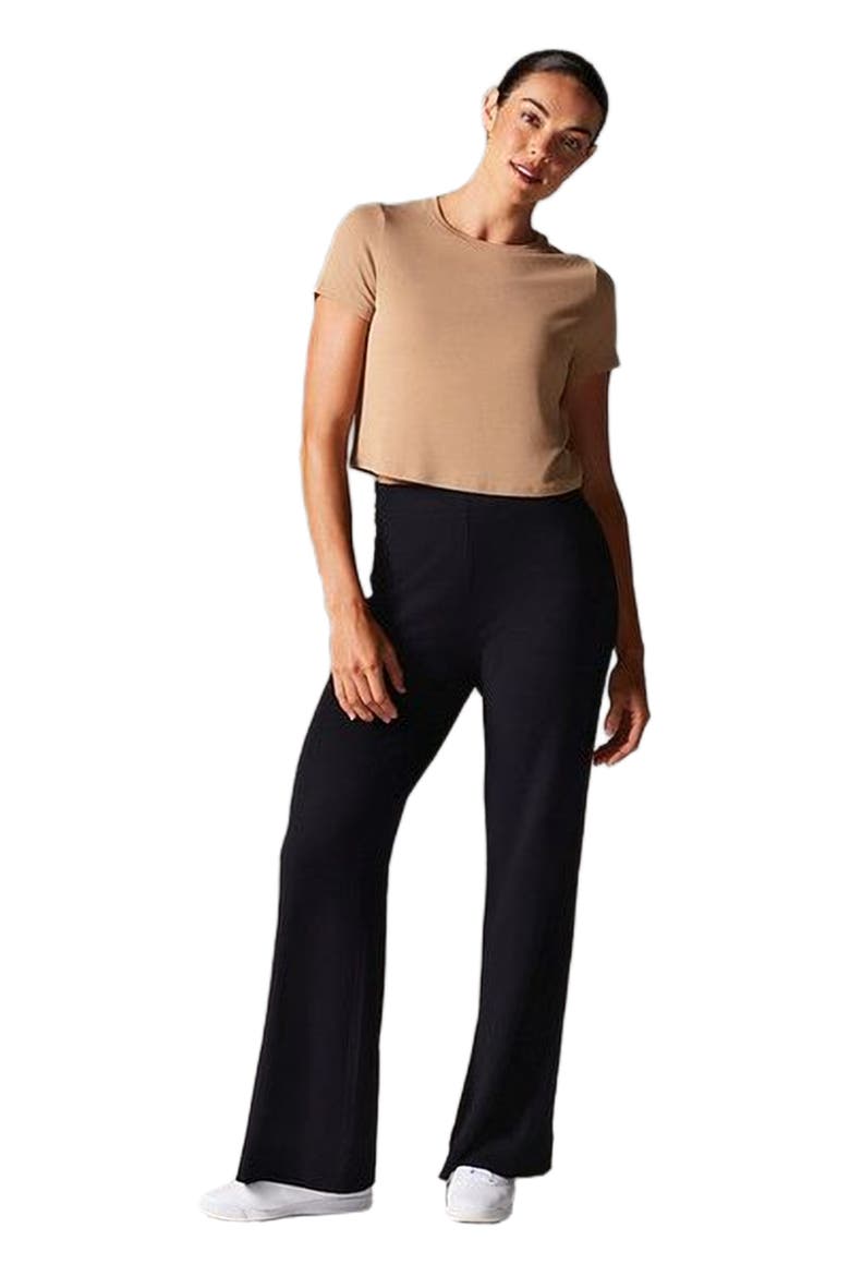 Cozy Luxe Wide Leg Pant, Main, color, EBONY