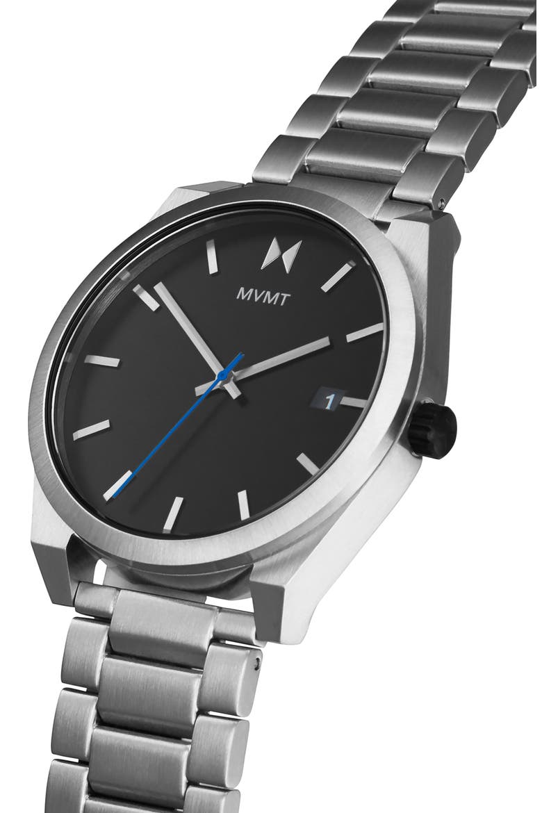 MVMT Element Bracelet Watch, 43mm, Alternate, color, SILVER/ BLACK/ SILVER