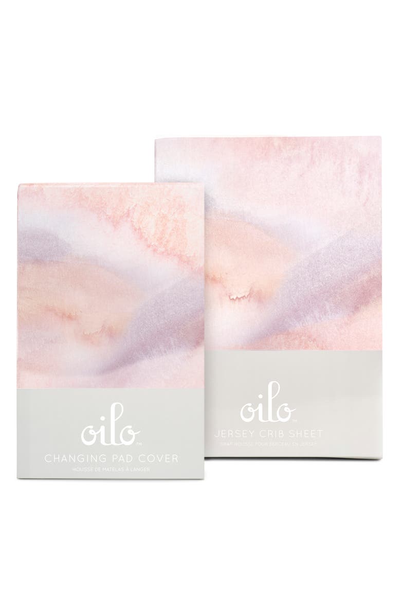 Oilo Sandstone Changing Pad Cover & Fitted Crib Sheet Set, Main, color,