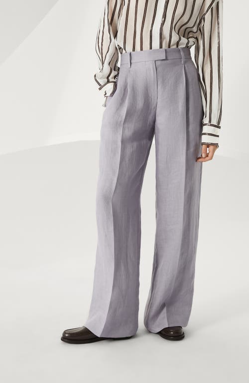 Brunello Cucinelli Loose Pleated Trousers In Lilac