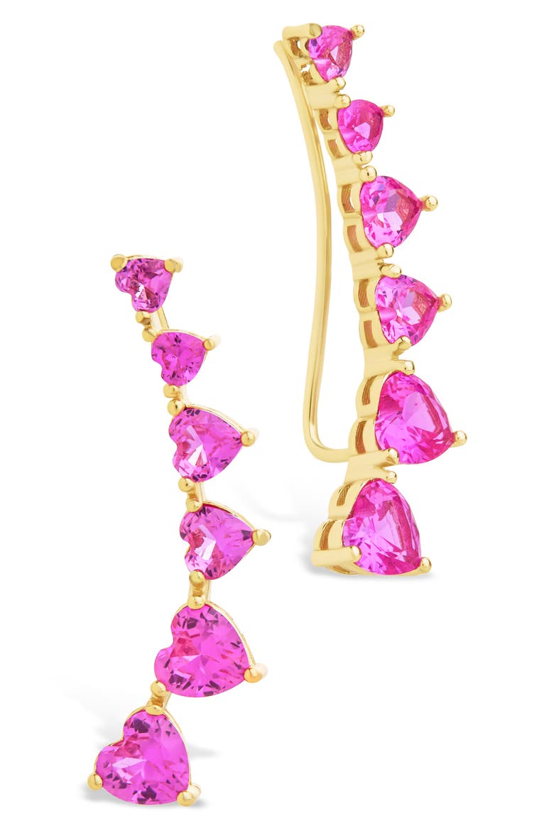 Jillian Cubic Zirconia Heart Threader Earrings video