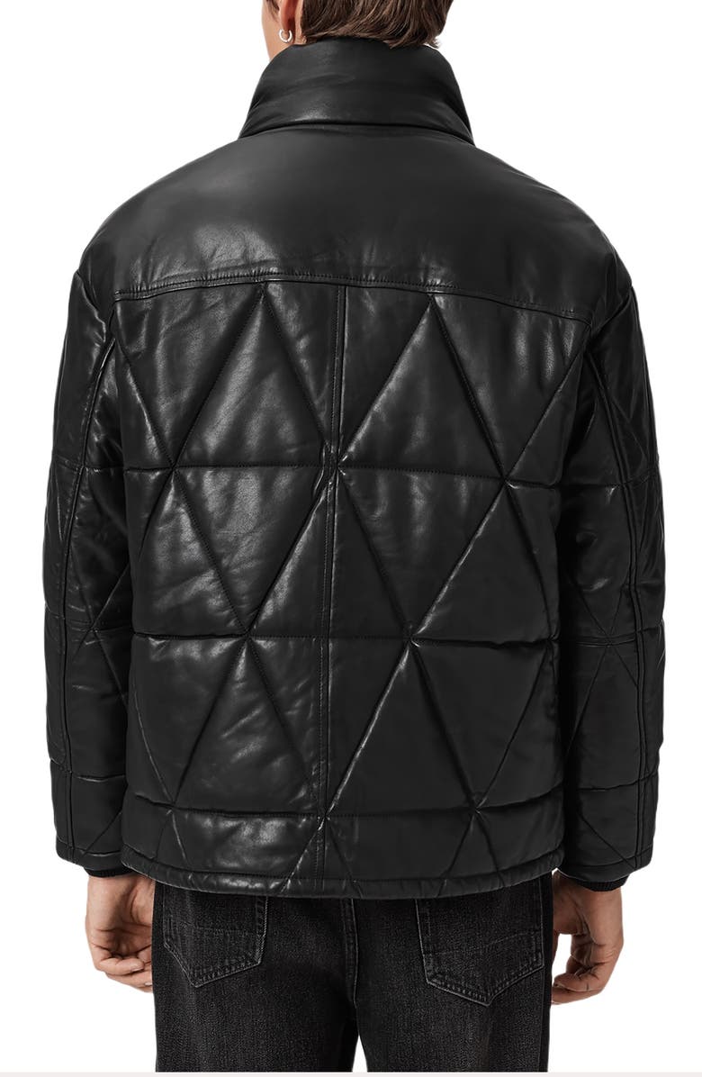 AllSaints Brockwell Quilted Leather Jacket, Alternate, color, Black