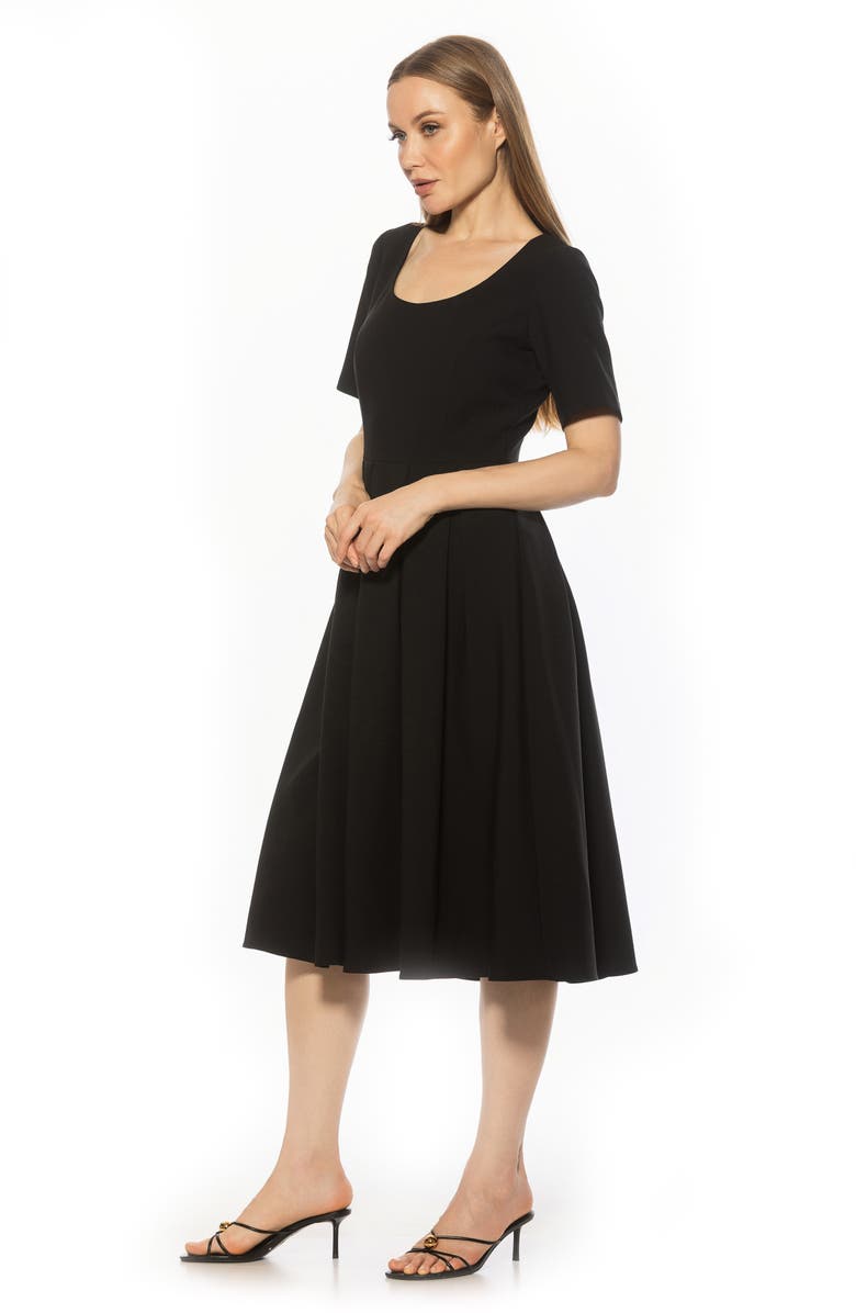 Alexia Admor Imani Pleated Short Sleeve Dress, Alternate, color, Black