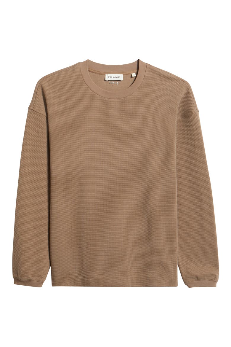 Long Sleeve Waffle Stitch T-Shirt, Alternate, color, LATTE BROWN