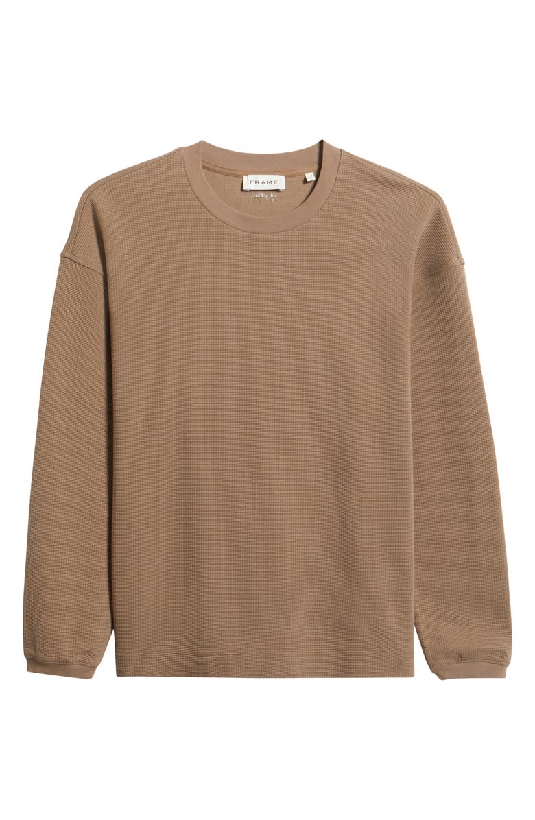 FRAME Long Sleeve Waffle Stitch T-Shirt, Alternate, color, Latte Brown
