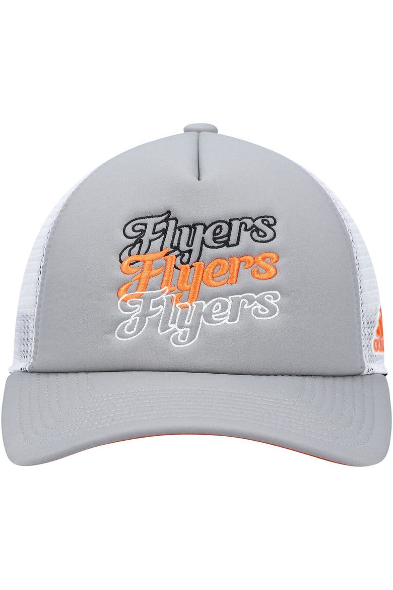 Women's adidas Gray/White Philadelphia Flyers Foam Trucker Snapback Hat, Alternate, color, Gray