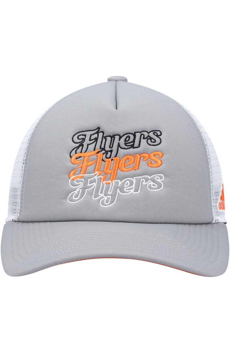 adidas Women's adidas Gray/White Philadelphia Flyers Foam Trucker Snapback Hat, Alternate, color, Gray