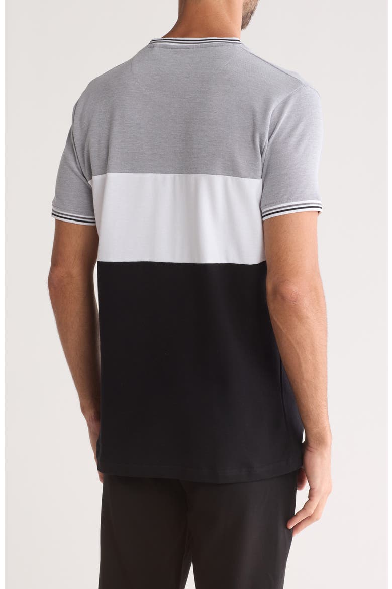 Colorblock Piqué Knit T-Shirt, Alternate, color, GREY