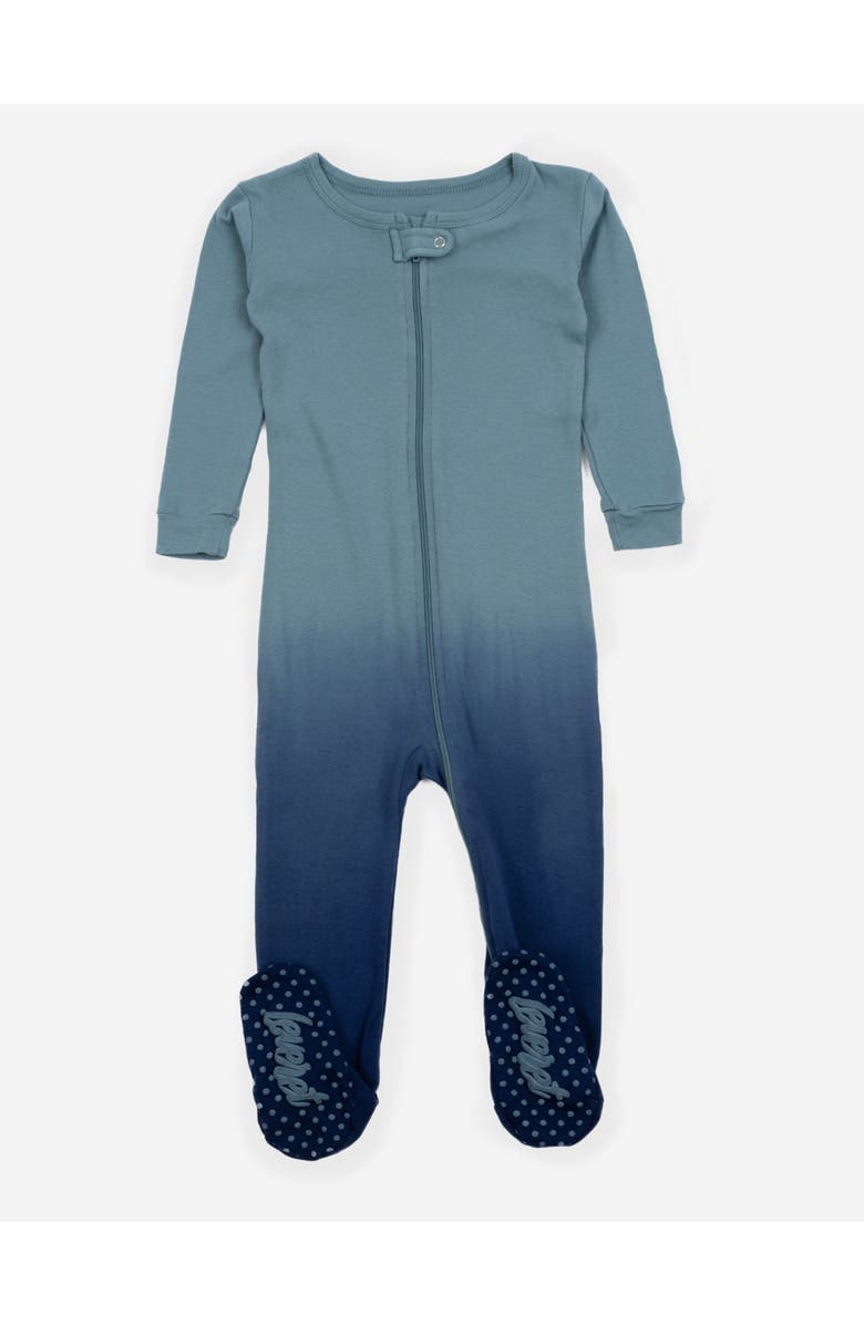 Leveret Kids Footed Tie Dye Cotton Matching Family Pajamas, Main, color, Tie Dye Blue