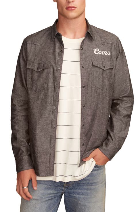 Coors® Rodeo Embroidered Cotton Graphic Snap-Up Western Shirt