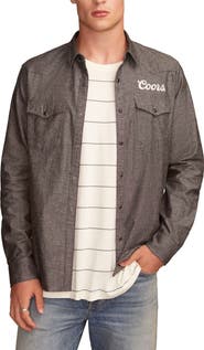 Lucky Brand Coors® Rodeo Embroidered Cotton Graphic Snap-Up Western Shirt