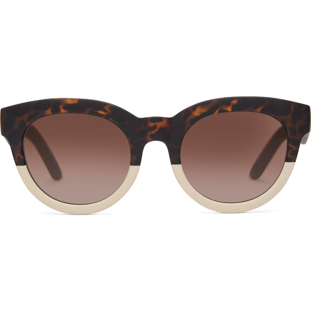 TOMS Florentin 52mm Cat Eye Sunglasses in Matte Blonde Tort Oatmilk Fade