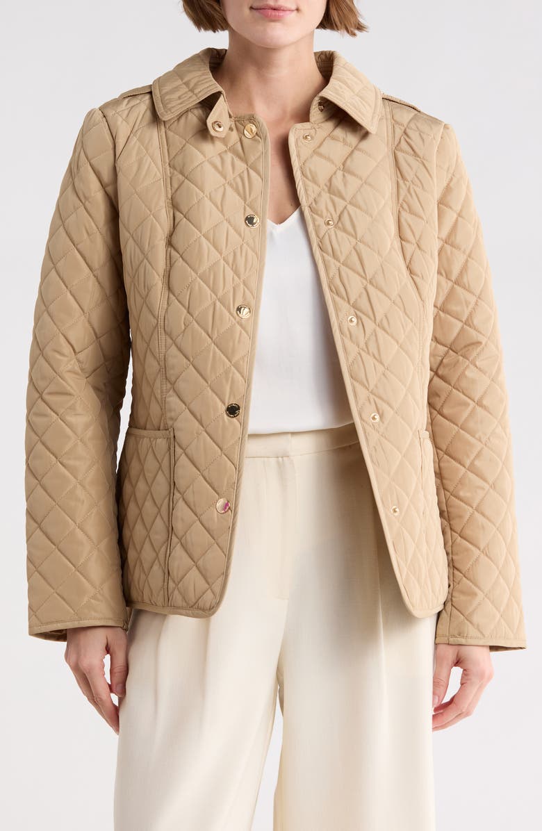 Michael Kors Quilted Jacket, Alternate, color, Khaki