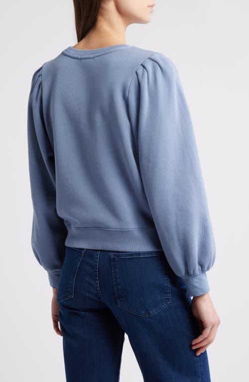 Rails Tiffany Balloon Sleeve Cotton Sweatshirt In Faded Periwinkle