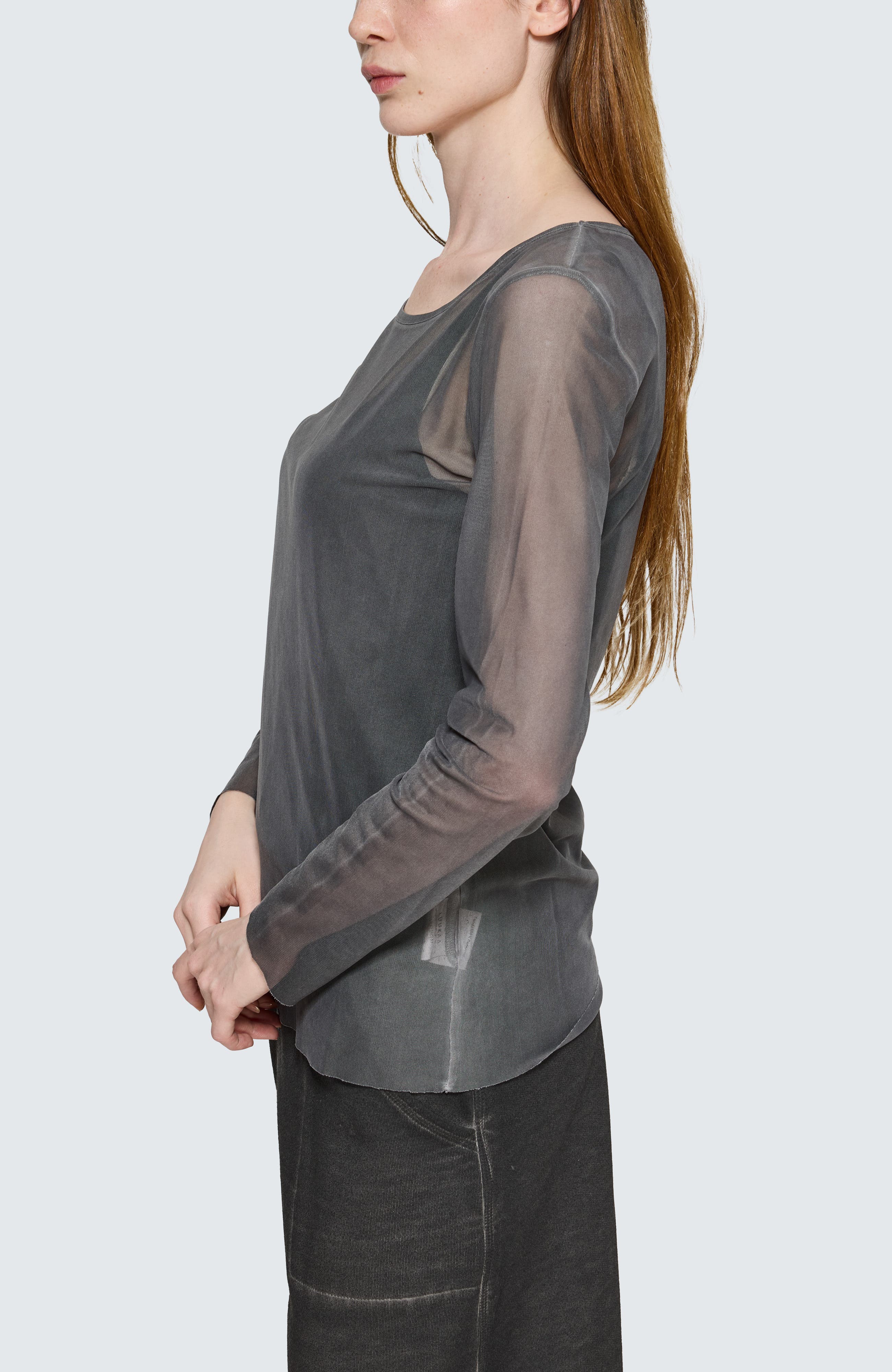 Marlene Garment-Dyed Mesh Blouse - image 4