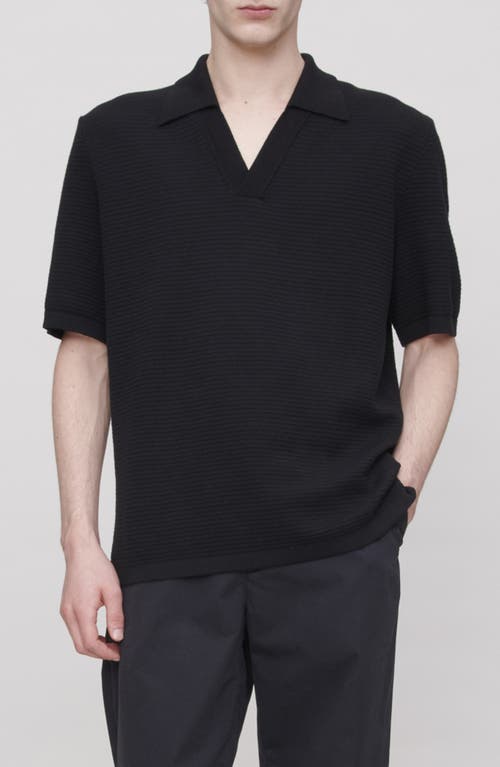 Apc A. P.c. Livio Heathered Polo Sweater In Black