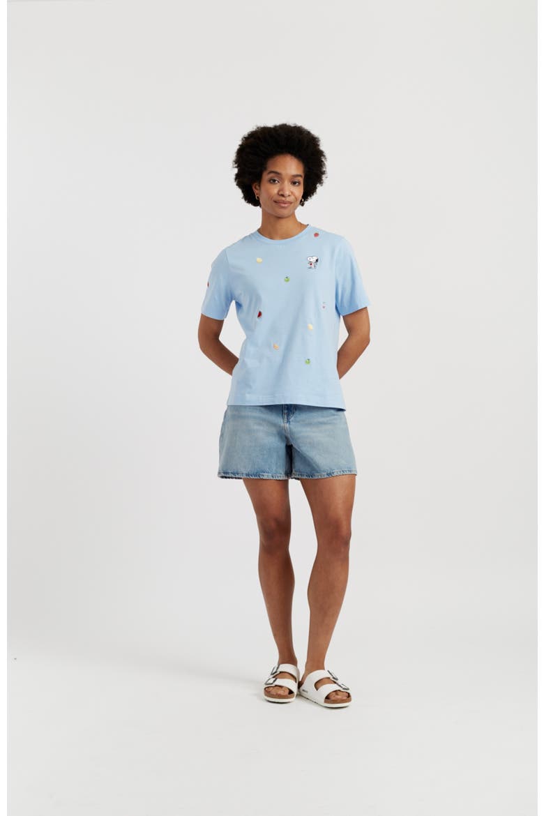 Cotton Snoopy Fruit T-Shirt, Alternate, color, Light Blue
