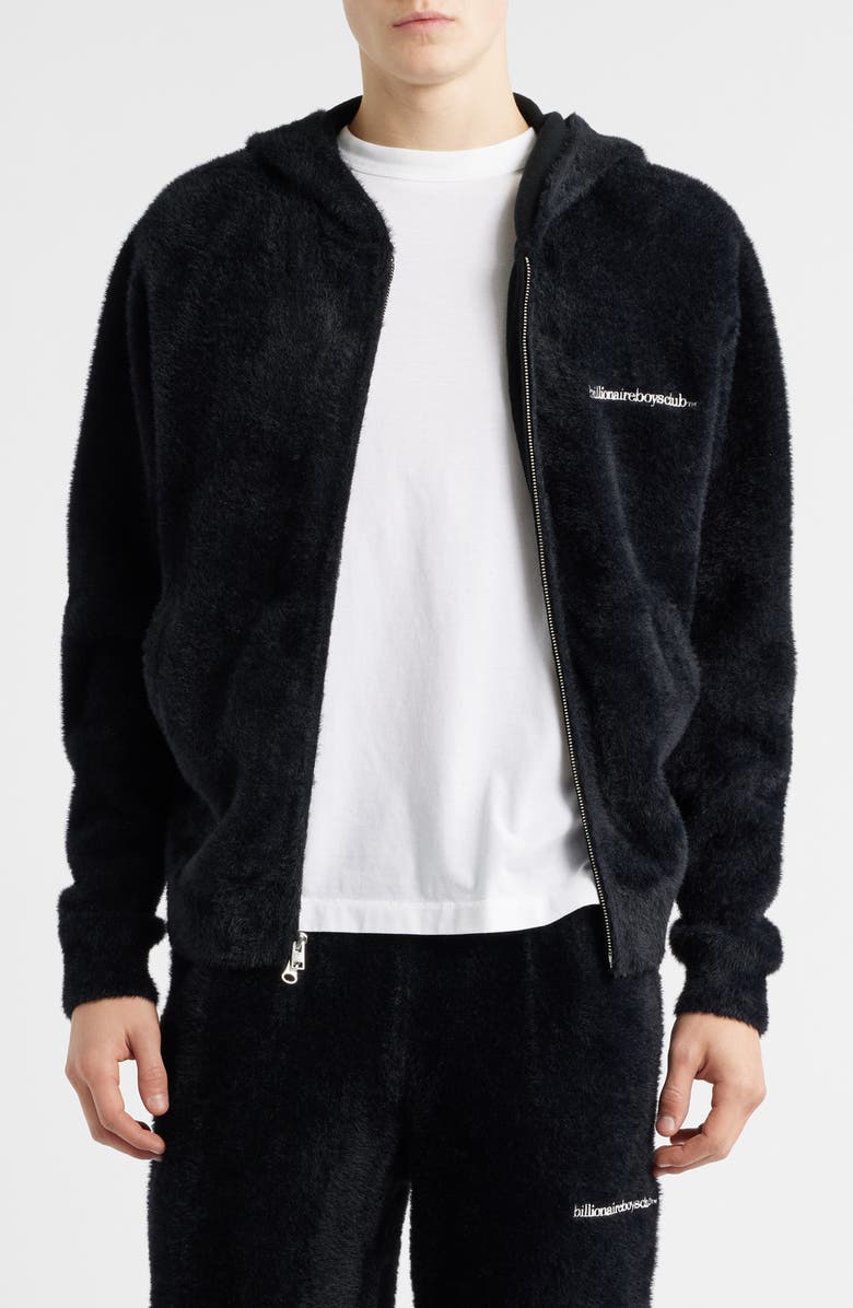 Billionaire Boys Club BB Fuzz Zip Hoodie, Main, color, Black