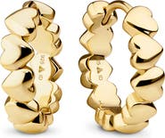 DEVATA Sweet Heart Hoop Earrings in Gold Plated Sterling Silver