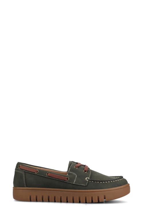 Journee Collection Marion Boat Shoe In Green
