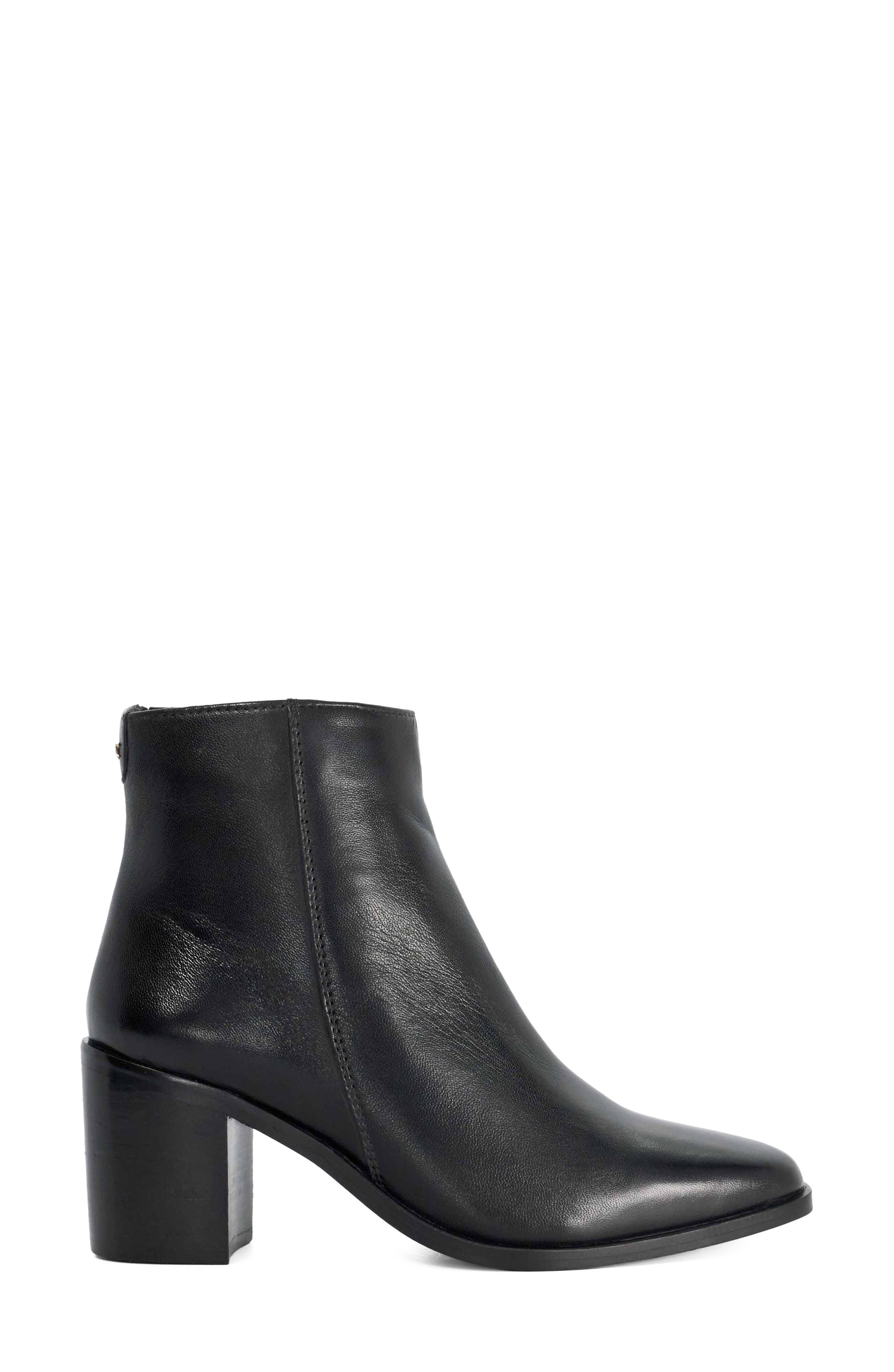 Purl Leather Bootie, Alternate, color, BLACK