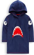 Mini Boden Kids' Shark Appliqué Terry Cover-Up Hoodie