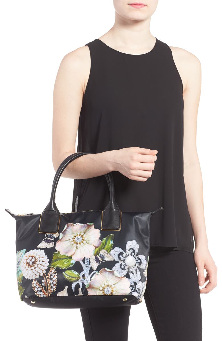 Ted Baker London Small Gem Gardens Nylon Tote, Alternate, color,