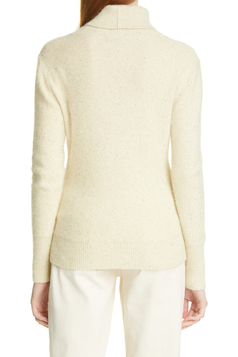 Sequin Turtleneck Sweater, Alternate, color, VANILLA