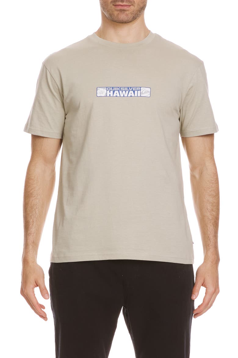 Hawaii Bumper Sticker Graphic T-Shirt, Main, color, PALE ALOE