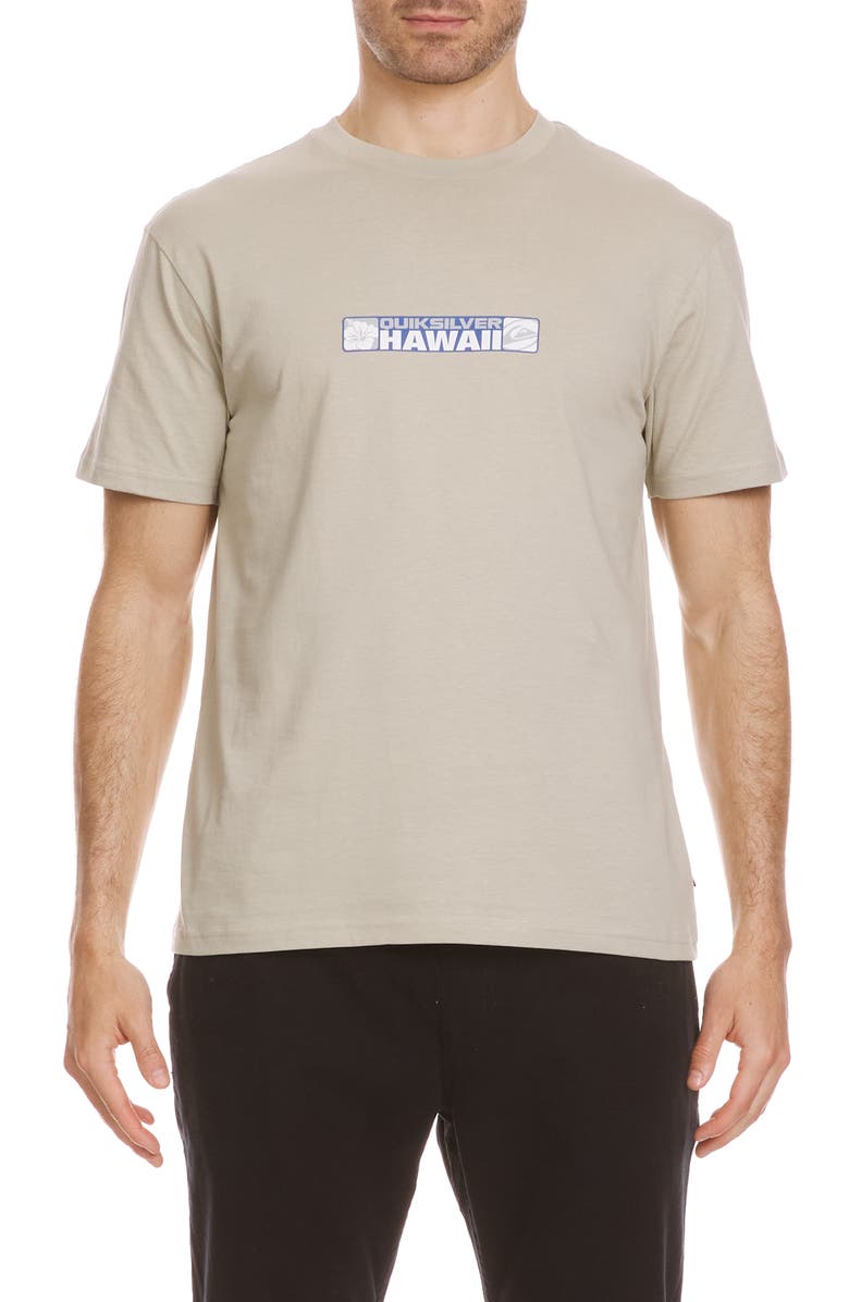 Quiksilver Hawaii Bumper Sticker Graphic T-Shirt, Main, color, 