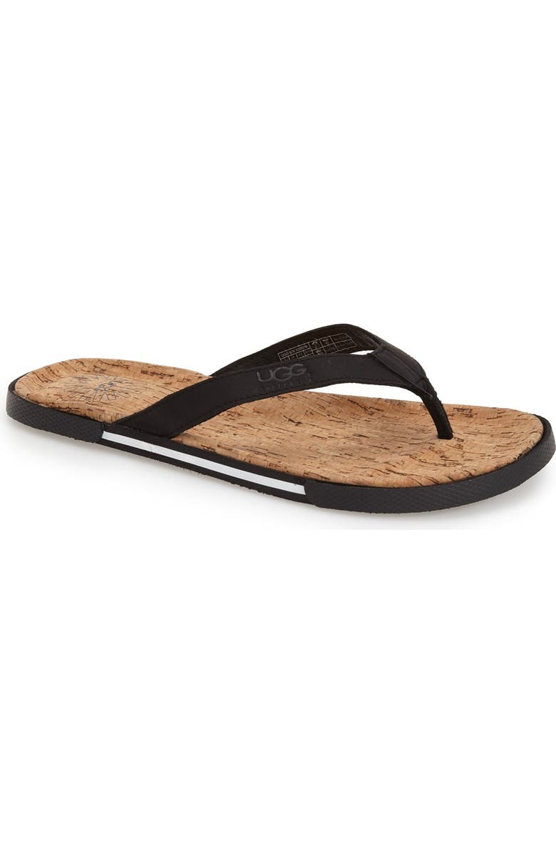 UGG<sup>®</sup> 'Bennison II' Leather Flip Flop, Main, color,