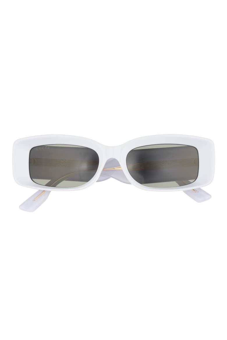 53mm Rectangular Sunglasses, Main, color, WHITE/LIGHT BLUE GREY