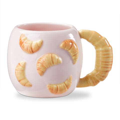 Croissant Mug Earthenware 17 oz Multi 4.11 x 4.11 x 3.8 in