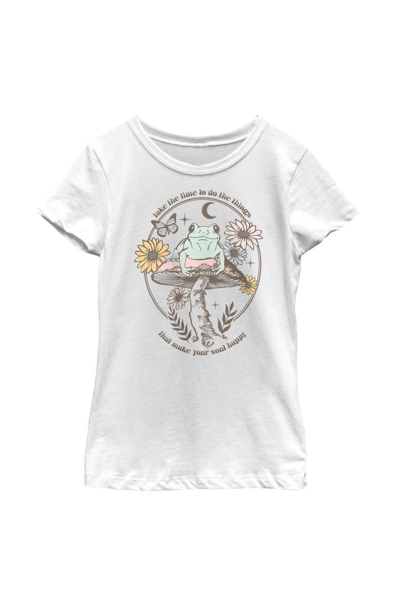 Lost Gods Girl's Lost Gods Happy Soul Frog  Graphic T-Shirt, Main, color, White