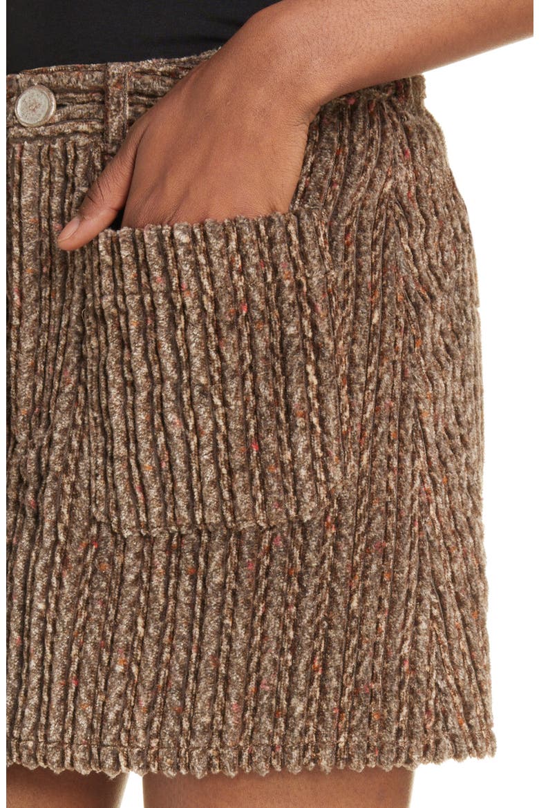 Isy Irregular Wale Corduroy Miniskirt, Alternate, color, BROWN