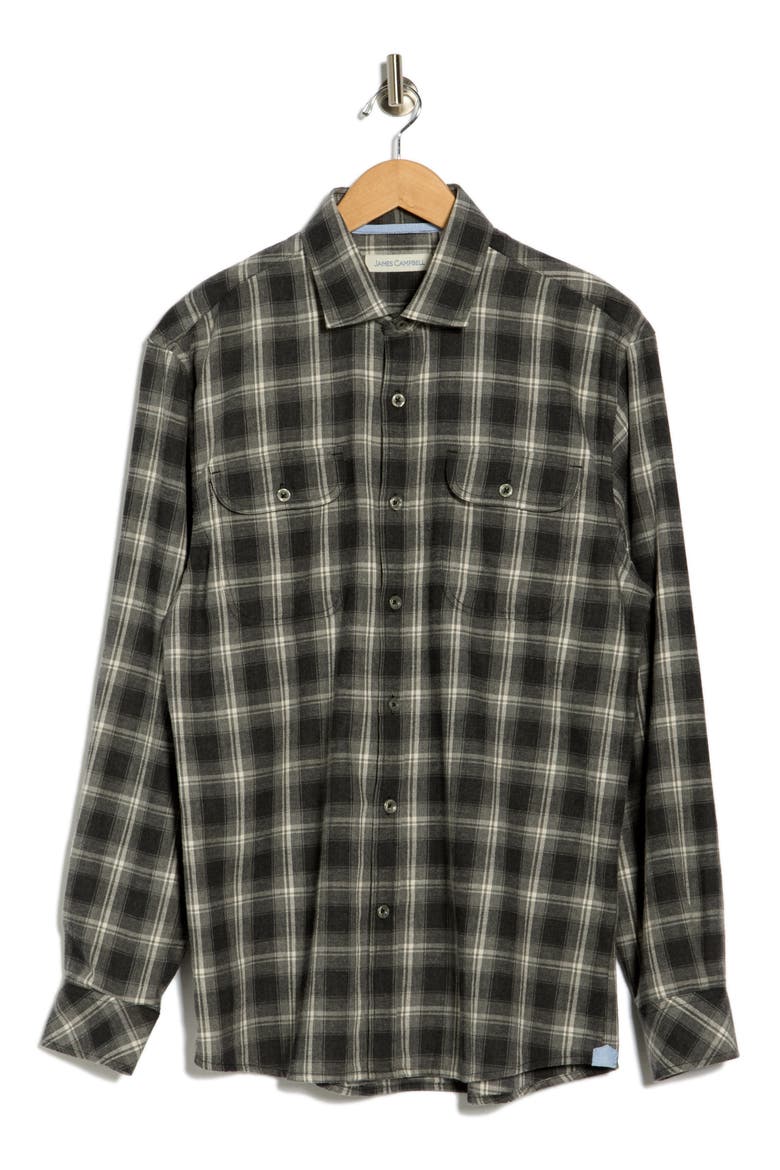 Shasta Plaid Button-Up Shirt, Alternate, color, BLACK