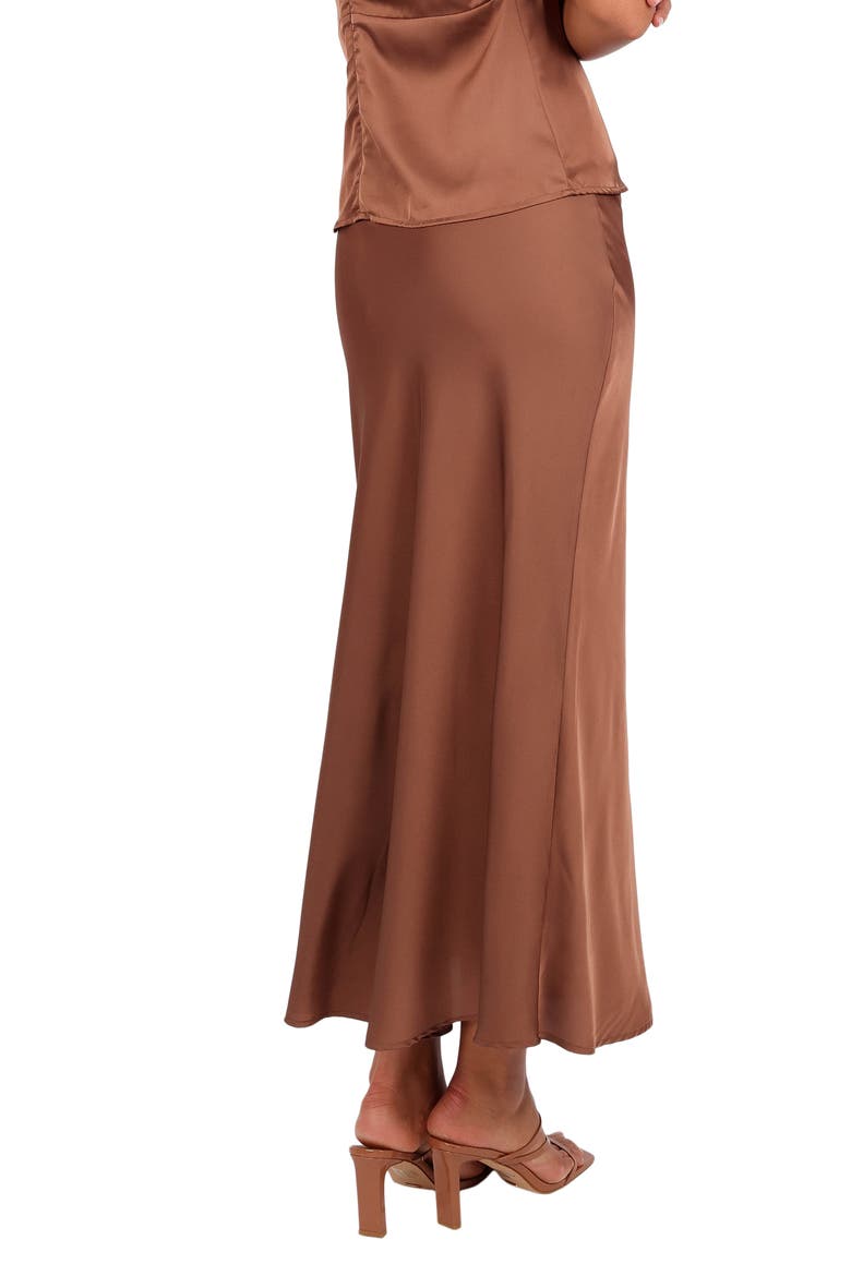 Nellie Satin Maxi Skirt, Alternate, color, BANKSIA BROWN