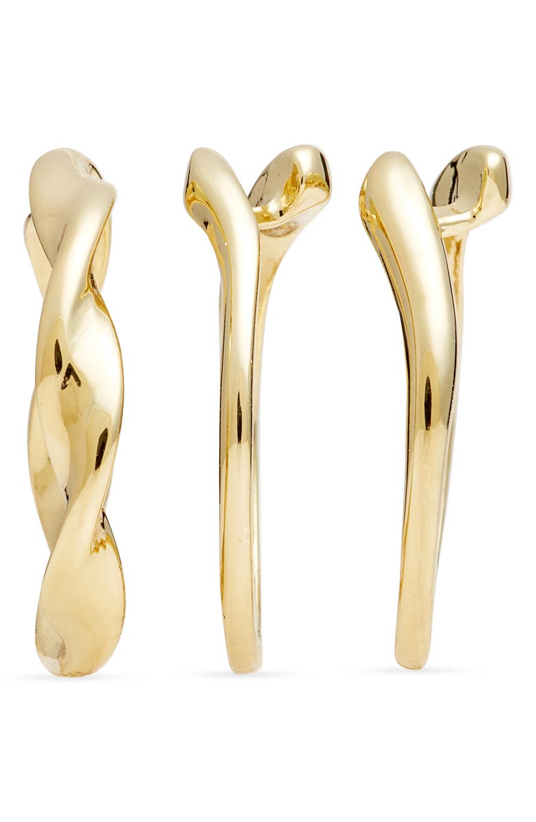 Nordstrom Set of 3 Dainty Wavy Rings, Alternate, color, Gold