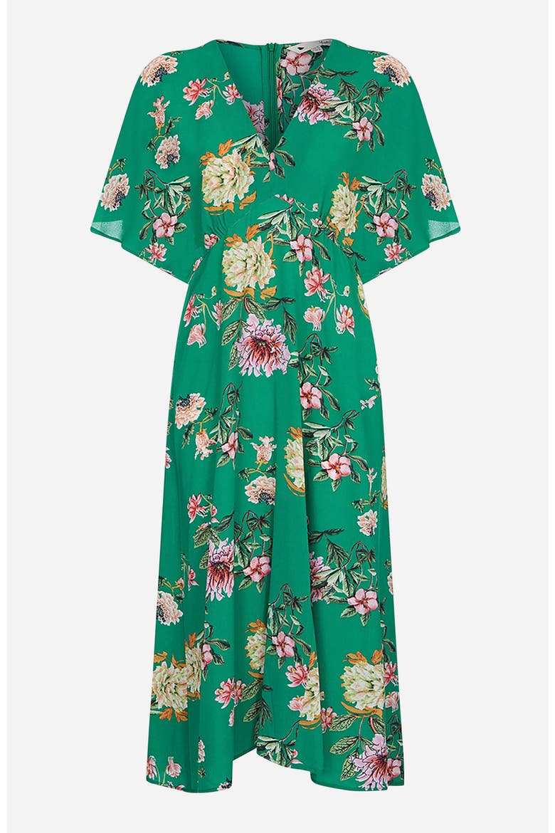 Floral Kimono-Inspired Midi Dress, Alternate, color, Green