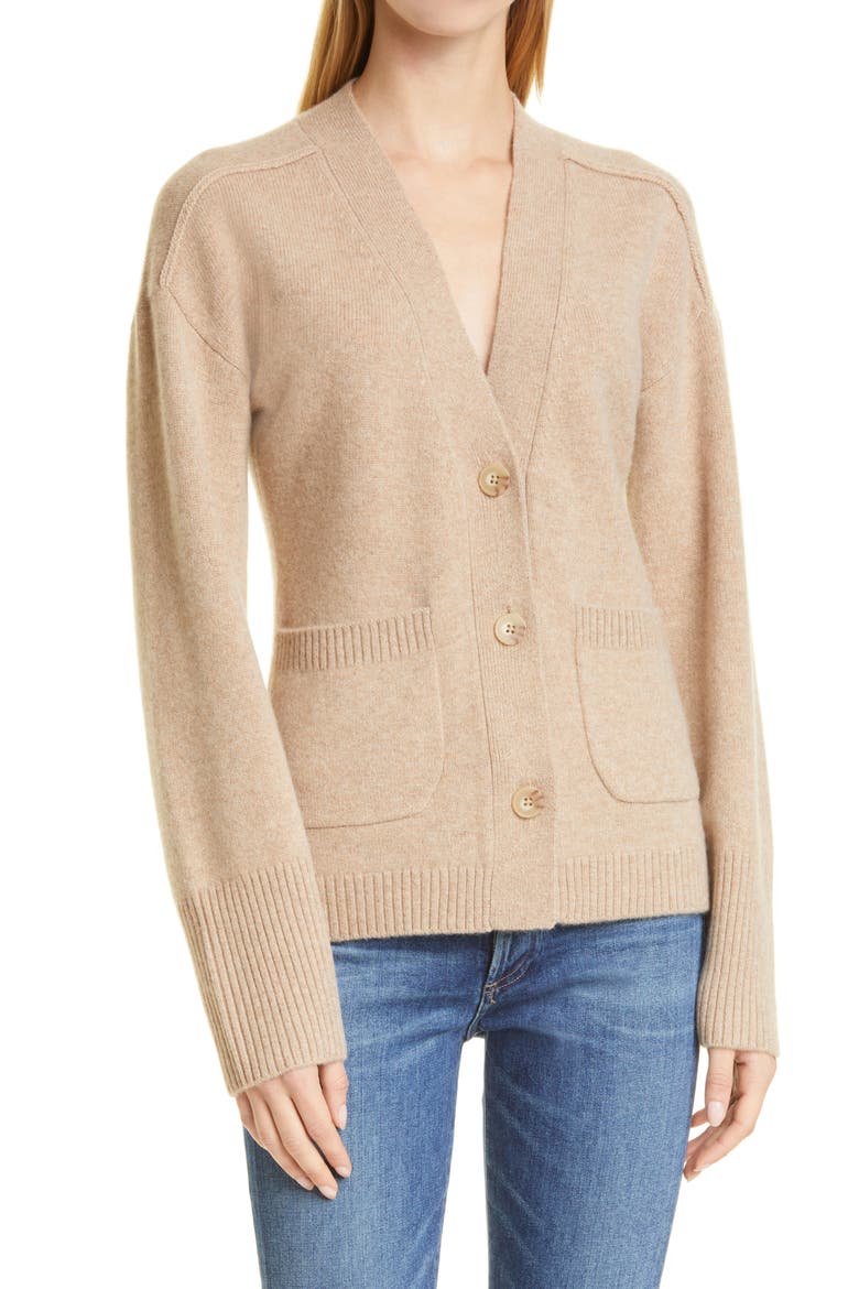 Cashmere Blend Cardigan, Main, color, TAN CAMEL DARK HEATHER