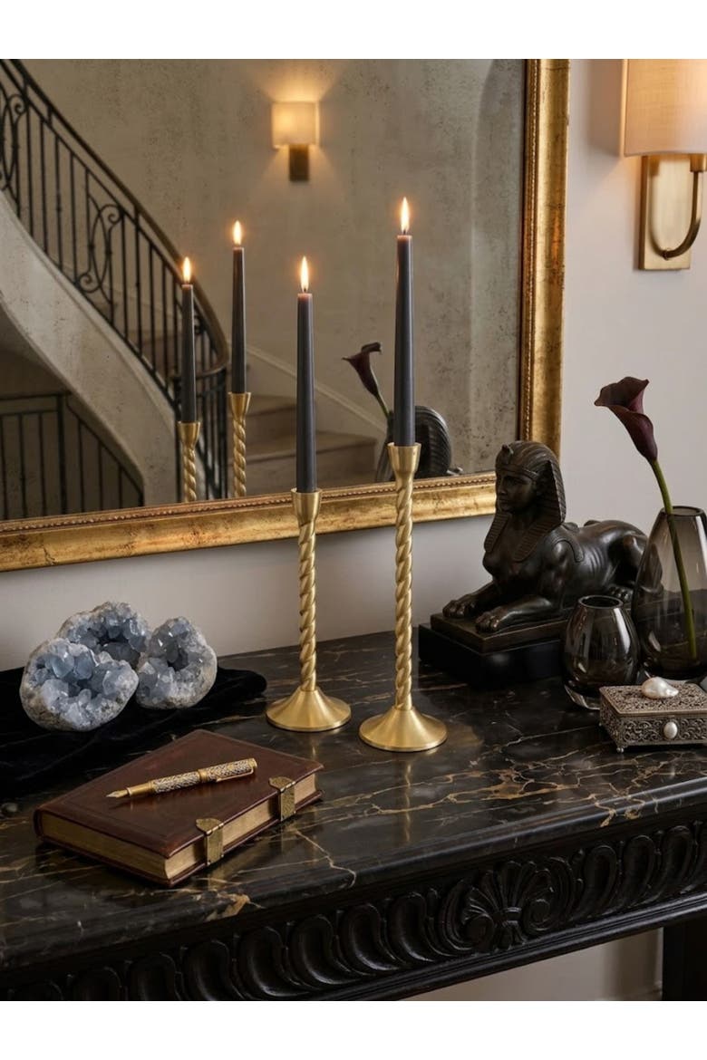 Twilight Candle Holders, Alternate, color, Gold