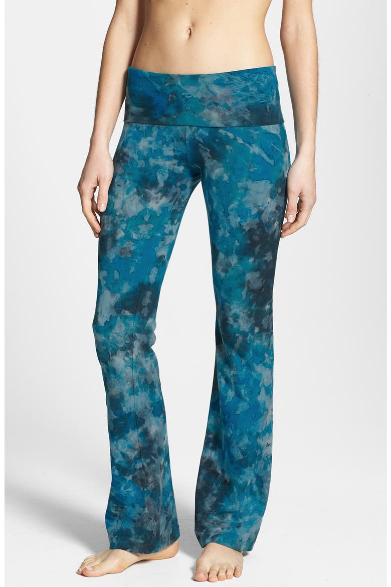 Roll Waist Bootleg Flare Pants, Main, color, BLUE LAVA