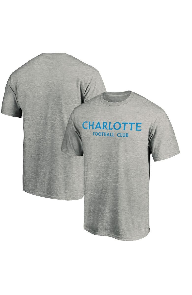 FANATICS Men's Fanatics Branded Heather Gray Charlotte FC Wordmark T-Shirt, Main, color,