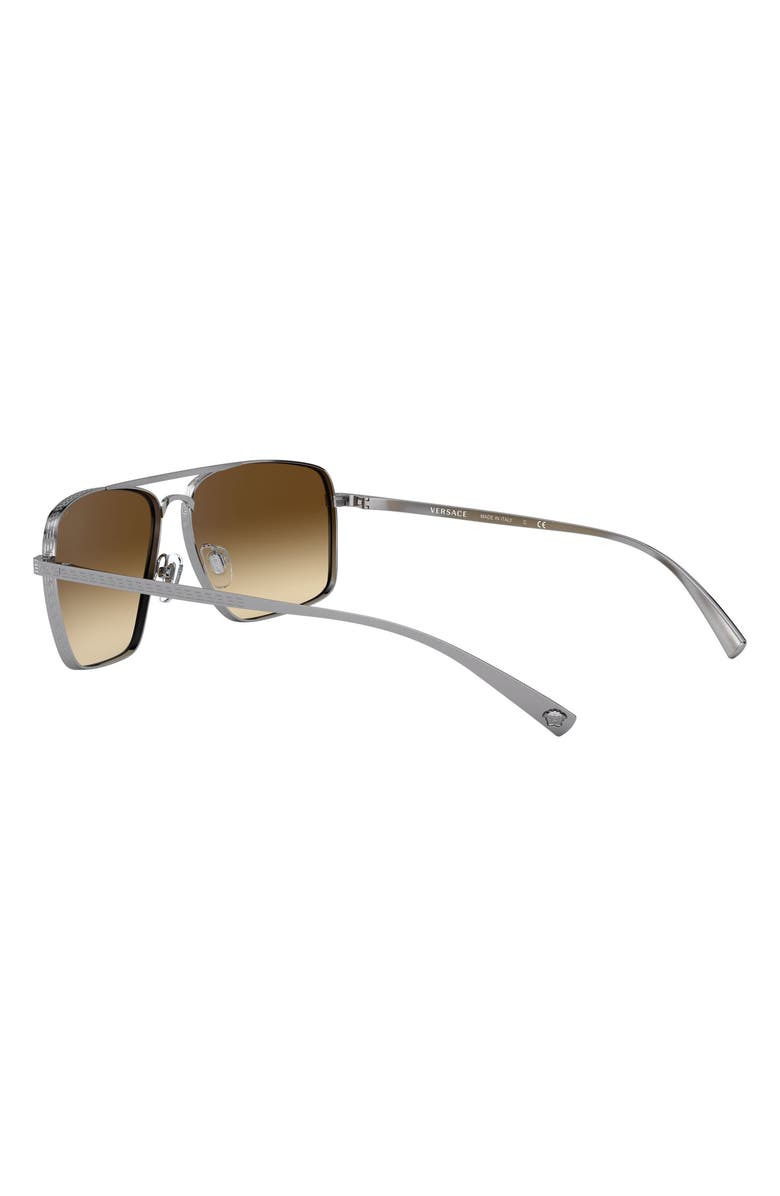Versace 61mm Aviator Sunglasses, Alternate, color, Gunmetal/ Brown Gradient