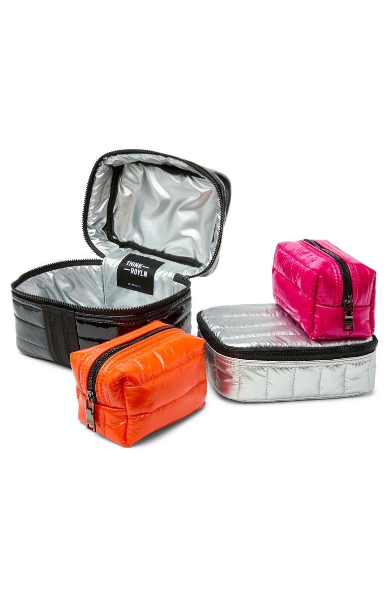 THINK ROYLN Glamour Girl 4-Pack Travel Pouches, Alternate, color, Black Patent Multi