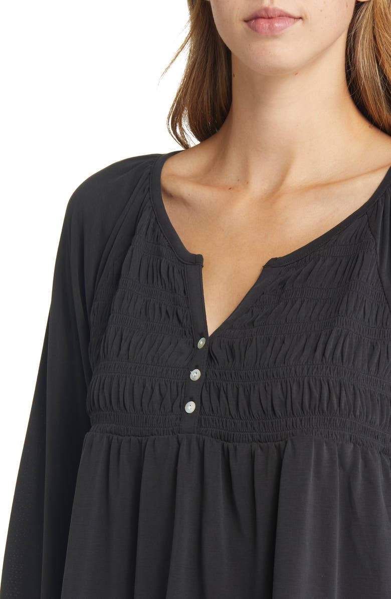 Lucky Brand Smocked Sandwash Top, Alternate, color,