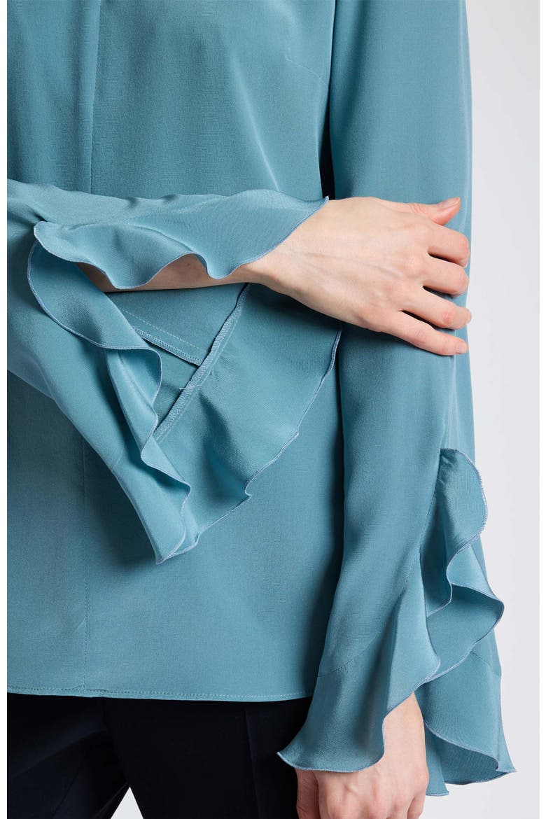 Anna Silk Ruffle Cuff Blouse, Alternate, color, Sea Mist